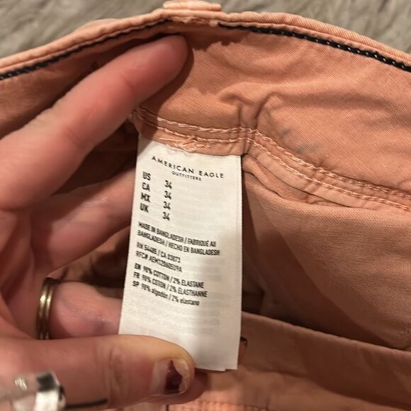 American eagle outfitters men’s classic salmon cotton shorts size 34 - Picture 4 of 5